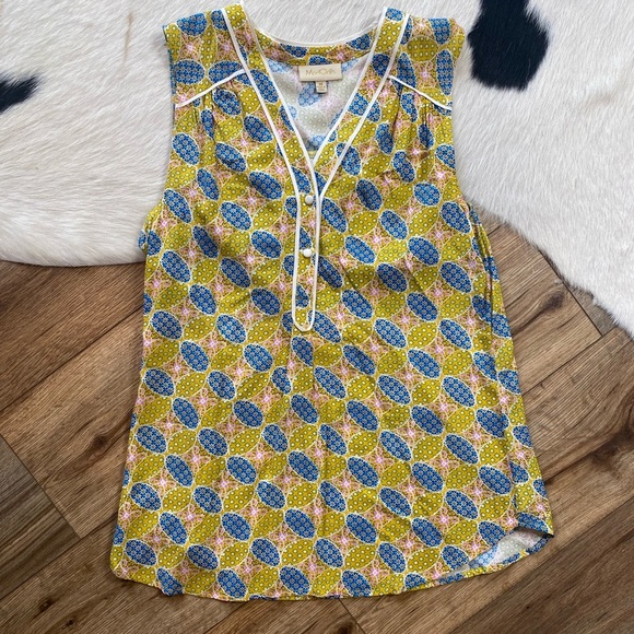 ModCloth Cafe au Soleil Sleeveless Top in Print Mix - Picture 1 of 5